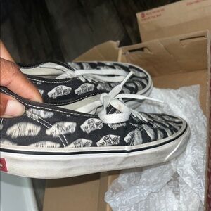 Vans Black and White Graphic Sneakers